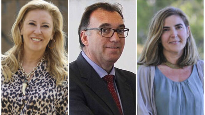 Carolina España, Arturo Bernal y Rocío Blanco, los tres consejeros de Málaga en el nuevo Gobierno de la Junta de Andalucía.
