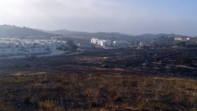 El incendio estabilizado en Mijas