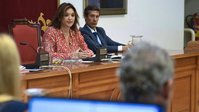 La alcaldesa de Torremolinos, Margarita del Cid, durante el Pleno celebrado este jueves.