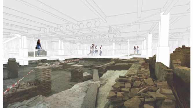 Málaga saca a concurso la obra para poder visitar los restos romanos bajo el Thyssen