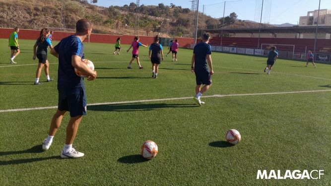 Entrenamiento del Málaga CF femenino a las órdenes de Nacho Pérez.