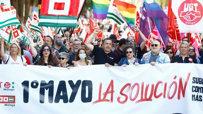 Líderes sindicales en la manifestación del pasado 1 de mayo.