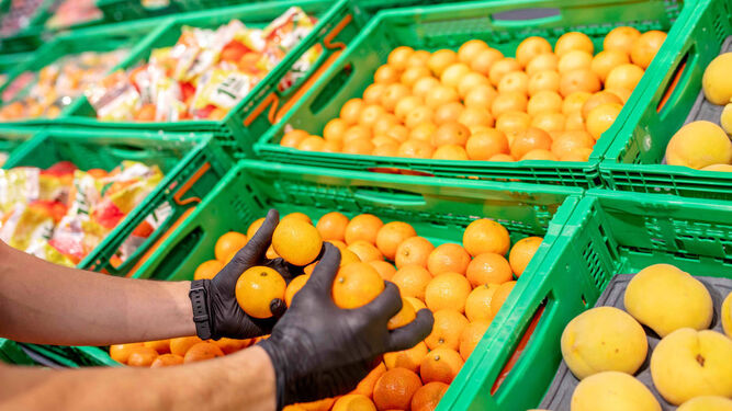 Mandarinas en un supermercado de Mercadona.