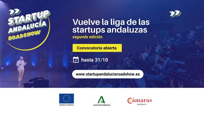 Cartel anunciador de la segunda edición del "Startup Andalucía Roadshow".