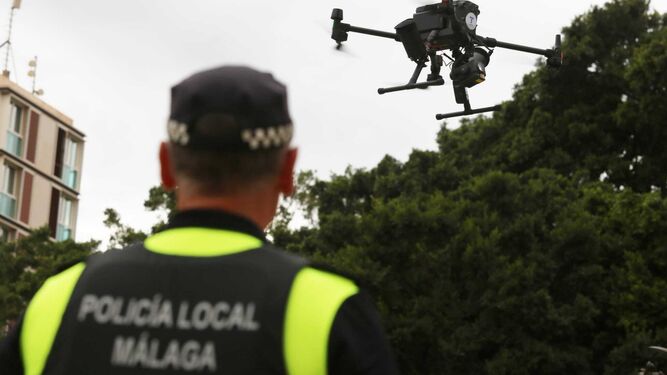 Un dron de la Policía Local de Málaga.