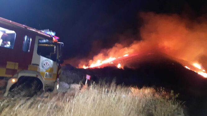 Incendio forestal declarado este martes en Benahavís.