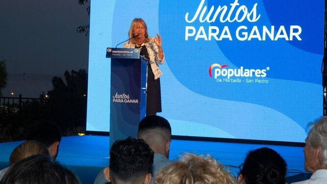 La alcaldesa de Marbella y presidenta del PP local, Ángeles Muñoz, en un acto del partido.