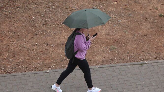 Una persona con paraguas el pasado miércoles en Málaga capital.