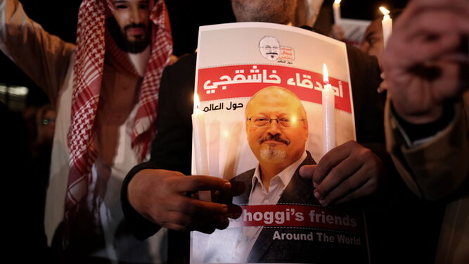 Protesta por el asesinato de Khashoggi.