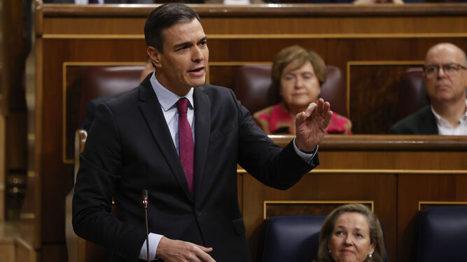 Pedro Sánchez, en el Congreso.