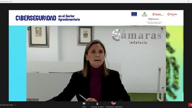 Imagen de la apertura del foro con la directora gerente de Cámaras Andalucía, Mercedes León.