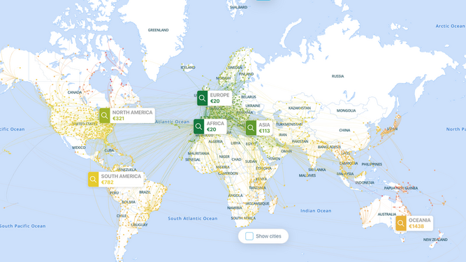 El mapa interactivo de Greatescape.