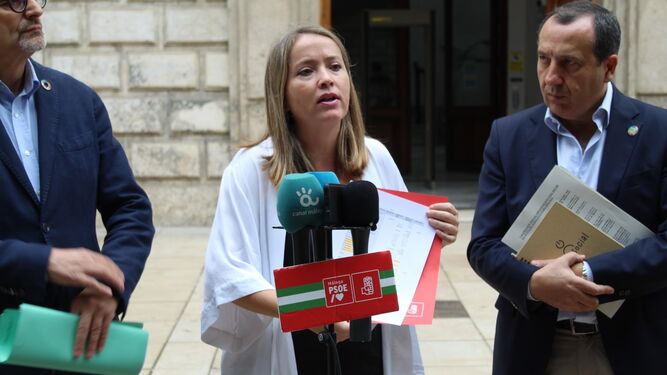 La parlamentaria andaluza del PSOE Alicia Murillo en rueda de prensa en una imagen de archivo.