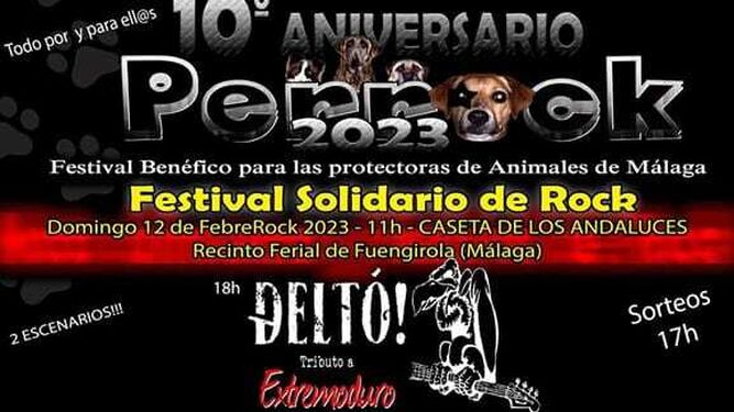 Cartel del Festival Perrock de Fuengirola 2023.