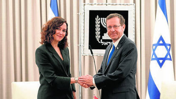 Isabel Díaz Ayuso, en Israel reunida con el presidente del país, Isaac Herzog.