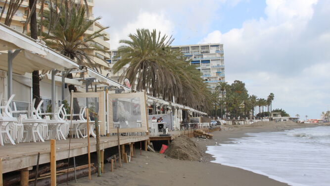La playa de La Fontanilla, en Marbella, esta semana.