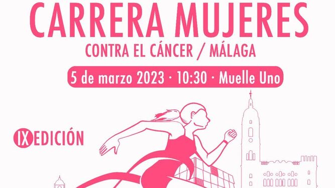 El cartel de la Carrera Mujeres contra el Cáncer Ciudad de Málaga.