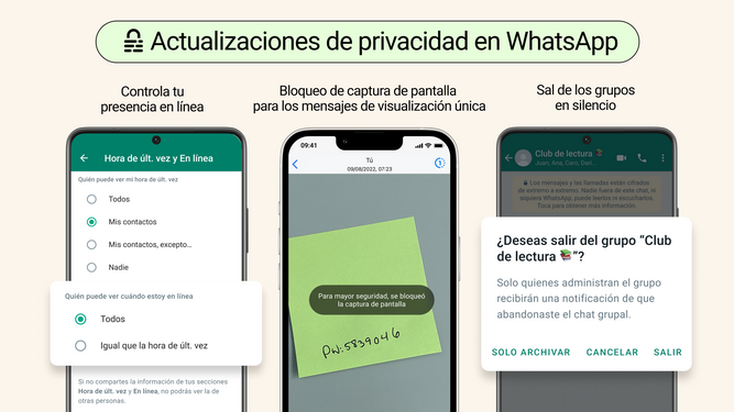 Actualizaciones de privacidad en WhatsApp