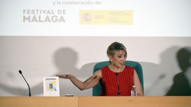 Yolanda Díaz este sábado, en Málaga.