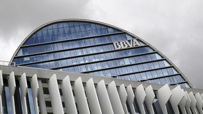 Edificio de la Vela, sede corporativa en la ciudad BBVA, en Madrid.