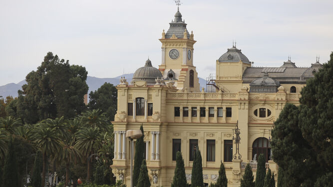 Vista del Ayuntamiento de Málaga.