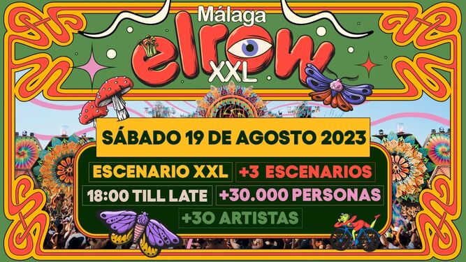 Creatividad de Elrow Málaga 2023.