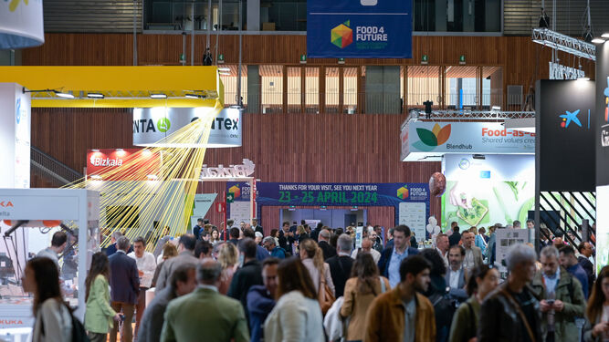 Vista general de la zona expositiva en F4F-Expo Foodtech de Bilbao.