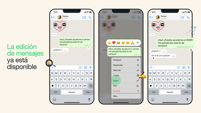Novedades en WhatsApp: así puedes editar los mensajes que ya has enviado