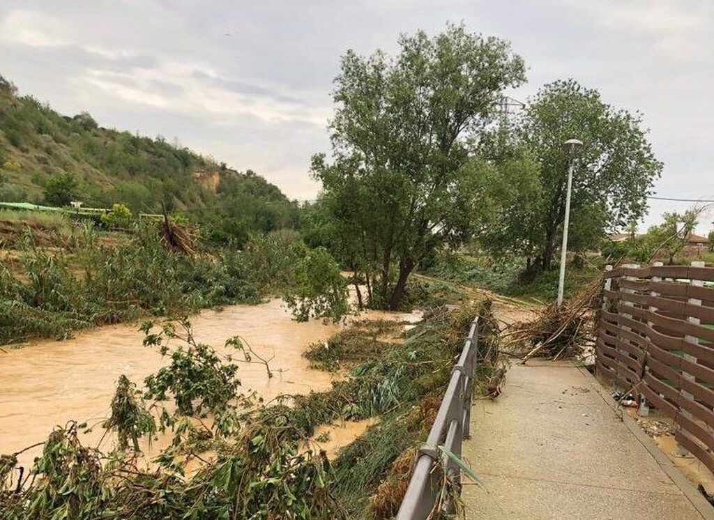 Fuertes lluvias  causan destrozos en Pomar del Cinca (Huesca)