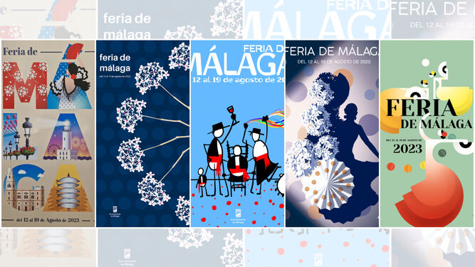 Los cinco carteles finalistas para la Feria de Málaga 2023