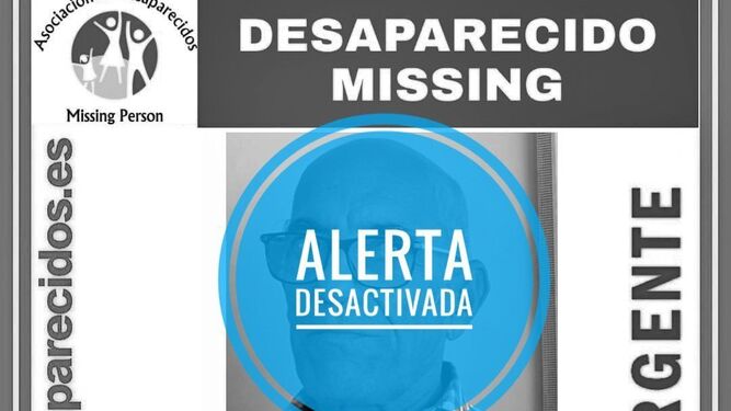 Alerta desactivada sobre la desaparición de Esteban Moreno Cabrales.