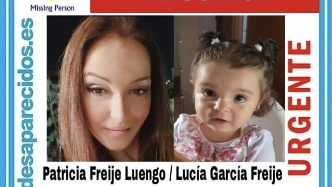 Cartel de la desaparición de Patricia Freije y su hija Lucía.