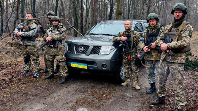 Combatientes ucranianos.