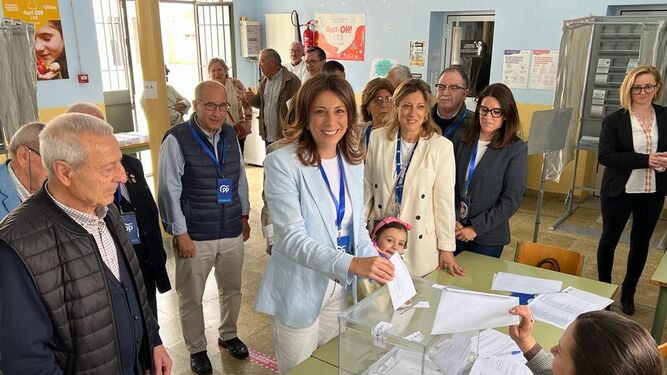 La alcaldesa de Ronda durante las últimas elecciones municipales.