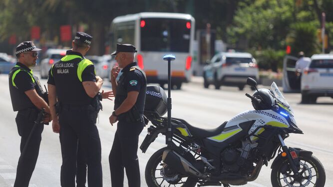Varios agentes de la Policía Local de Málaga, en una imagen reciente.
