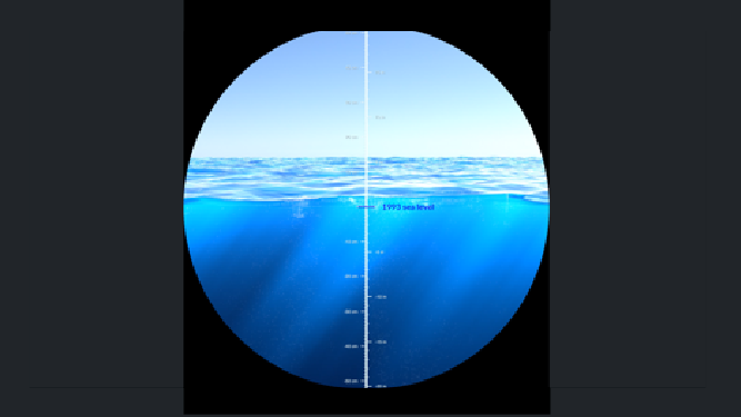 La visualización de datos de la NASA sobre el nivel del mar.