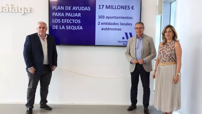 Un instante de la presentación del plan de ayudas contra la sequía de la Diputación de Málaga.