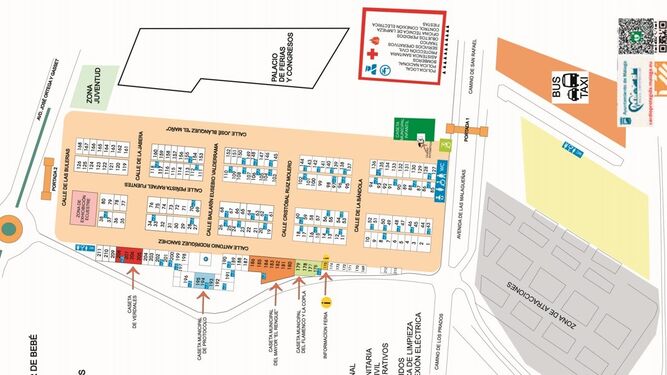 Plano del Real de la Feria de Málaga en el Cortijo de Torres.