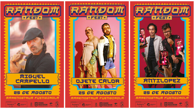 'Random Fest' aterriza en Marenostrum Fuengirola el 25 de agosto con Miguel Campello, Ojete Calor y Antílopez
