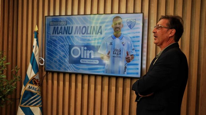 Loren, en la presentación de Manu Molina como nuevo jugador del Málaga CF