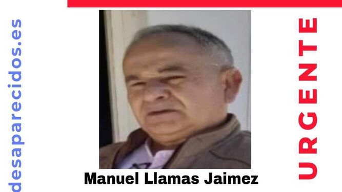 Cartel de Manuel Llamas, desaparecido el pasado domingo.