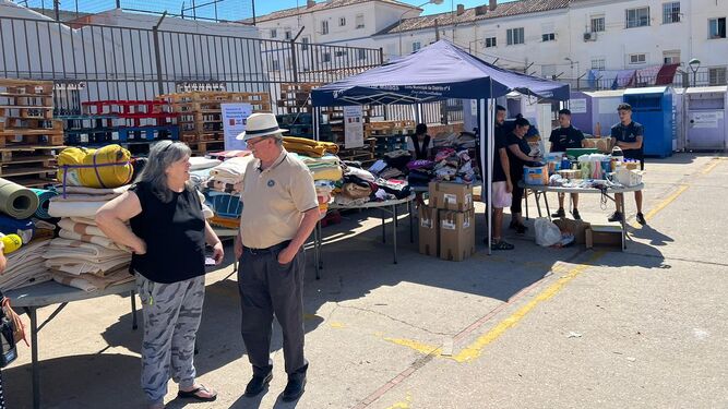 Recogida de enseres y alimentos por la Agrupación de Voluntariado de Respuesta Rápida en el distrito de Cruz de Humilladero.