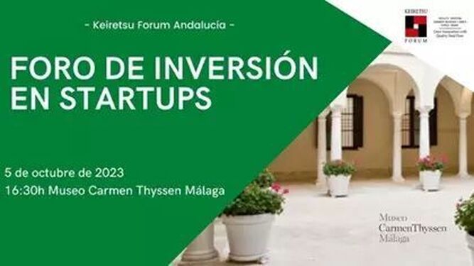 El foro de inversión en startups se celebrará el 5 de octubre  en el Carmen Thyssen de Málaga.