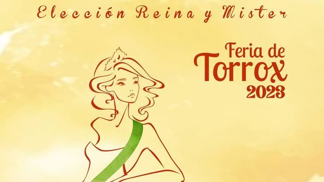 Cartel de la convocatoria para la elección de Reina y Míster en la Feria de Torrox