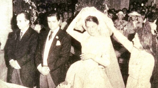 Borja Prado y Pilar Benitez en la boda celebrada en junio de 1990