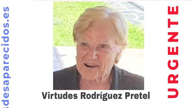 Cartel de la desaparición de Virtudes Rodríguez Pretel.
