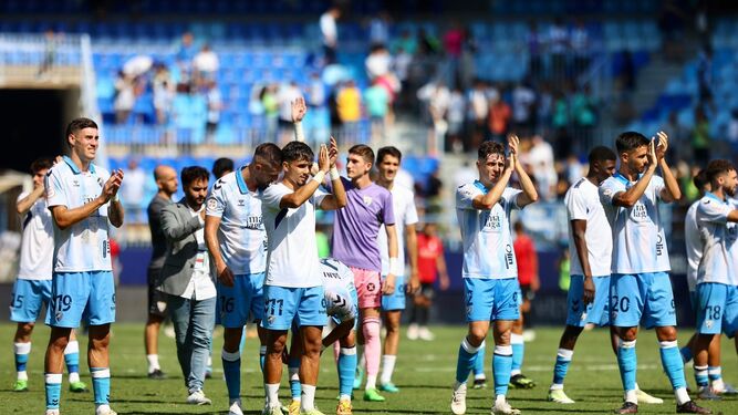 Los jugadores, a la afición tras el Málaga CF-Melilla