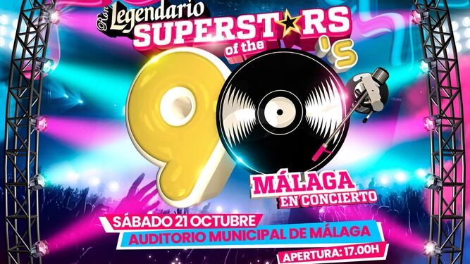 Cartel promocional del SuperStars of the 90's de Málaga.