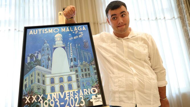 Álvaro Muñoz Parra, pintor del cartel del 30 aniversario de Autismo Málaga.