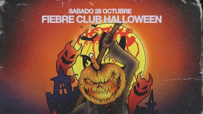 Cartel promocional de Fiebre XL Halloween XL en Málaga.